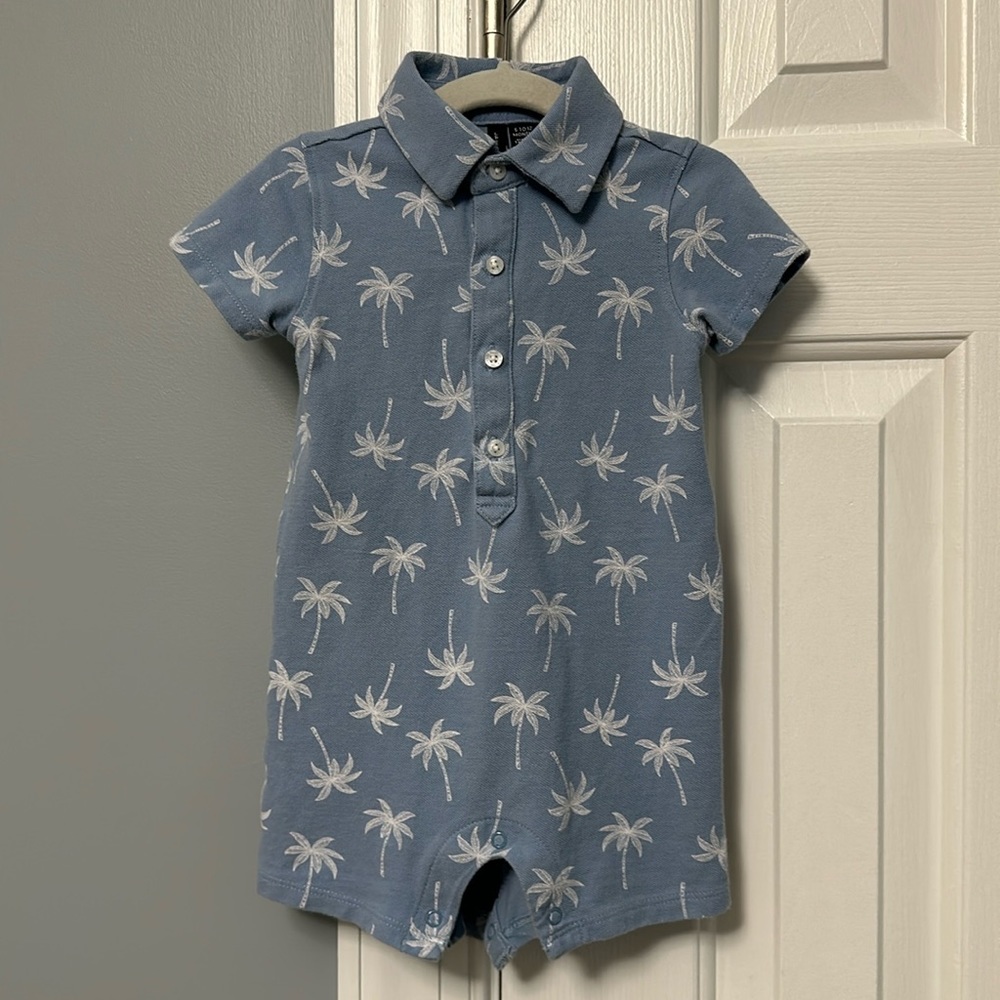 Janie & Jack short sleeve cotton palm tree jumper 6-12 months.